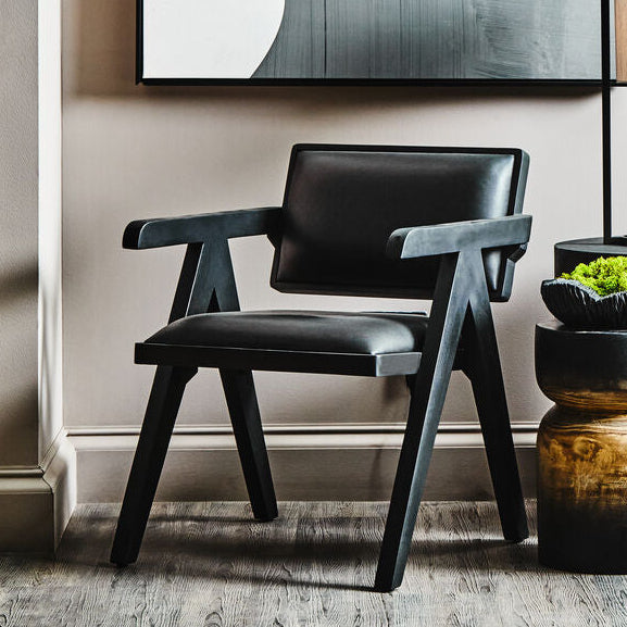Buffalo Black Leather Armchair