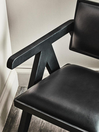Buffalo Black Leather Armchair
