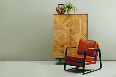 Buffalo Brown Leather Armchair with Black Metal Frame