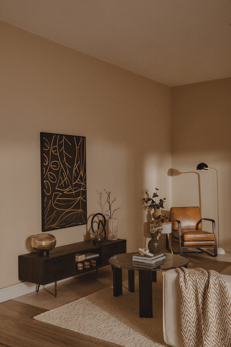 Buffalo Brown Leather Armchair with Black Metal Frame