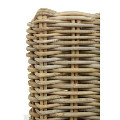 Java Grey Rattan Bar Chair with Wooden Frame
