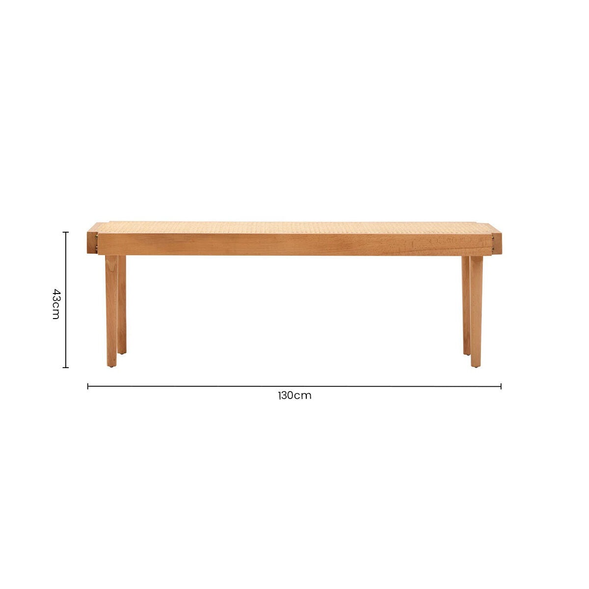 Cebu Natural Cane and Beech Wood Bench