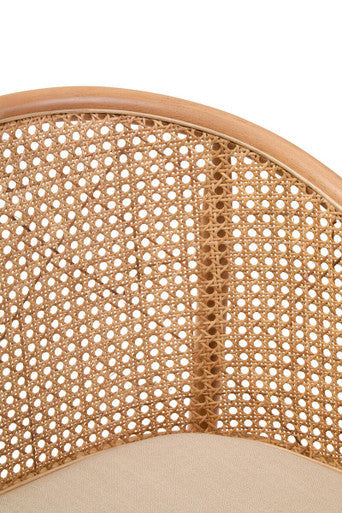Cebu Natural Beech Wood Bench with Rattan Backrest