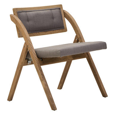 Cebu Grey Wash Wood Folding Chair with Fabric Seat