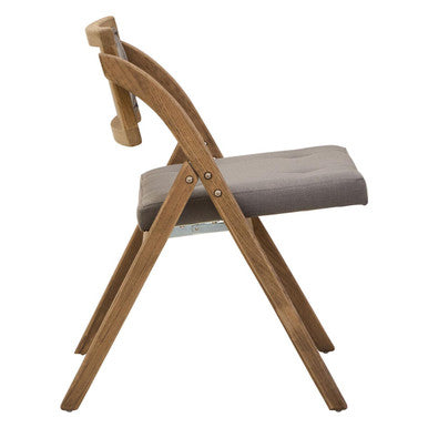 Cebu Grey Wash Wood Folding Chair with Fabric Seat