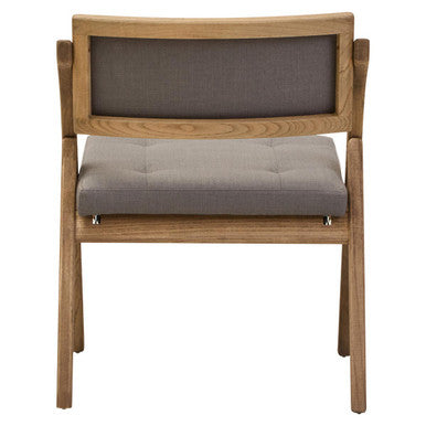 Cebu Grey Wash Wood Folding Chair with Fabric Seat