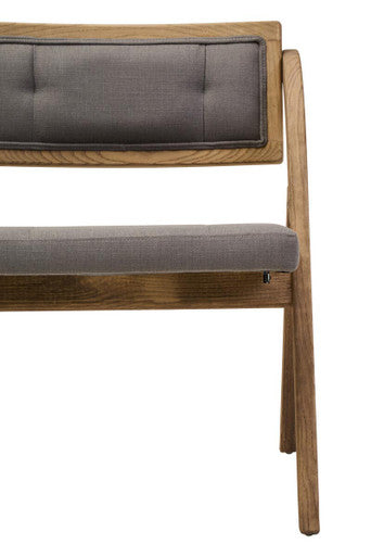 Cebu Grey Wash Wood Folding Chair with Fabric Seat