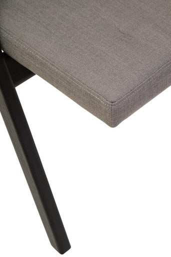 Cebu Black Wood Folding Chair with Grey Fabric Seat
