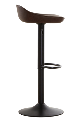 Dalston Mocha Leather Effect Set of 2 Adjustable Bar Stools