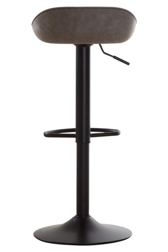 Dalston Ash Grey Leather Effect Set of 2 Adjustable Bar Stools