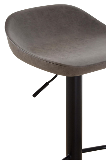 Dalston Ash Grey Leather Effect Set of 2 Adjustable Bar Stools