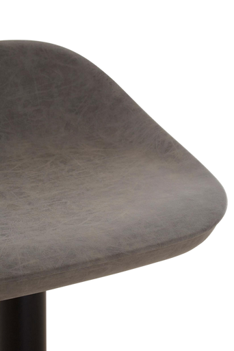 Dalston Ash Grey Leather Effect Set of 2 Adjustable Bar Stools
