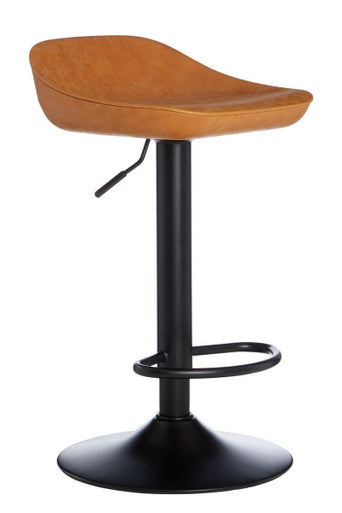Dalston Camel Leather Effect Set of 2 Adjustable Bar Stools