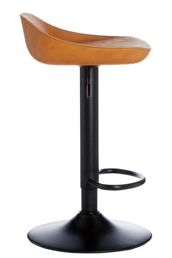 Dalston Camel Leather Effect Set of 2 Adjustable Bar Stools