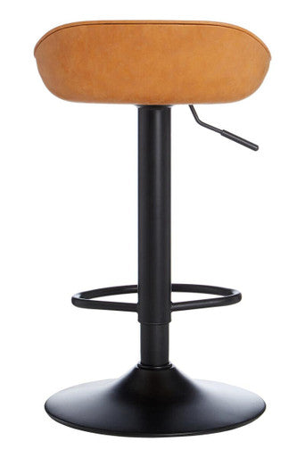 Dalston Camel Leather Effect Set of 2 Adjustable Bar Stools