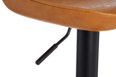 Dalston Camel Leather Effect Set of 2 Adjustable Bar Stools
