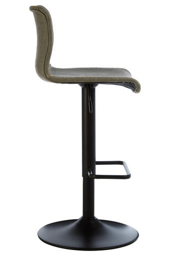 Dalston Ash Grey Leather Effect Set of 2 Adjustable Bar Chairs