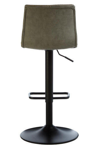 Dalston Ash Grey Leather Effect Set of 2 Adjustable Bar Chairs