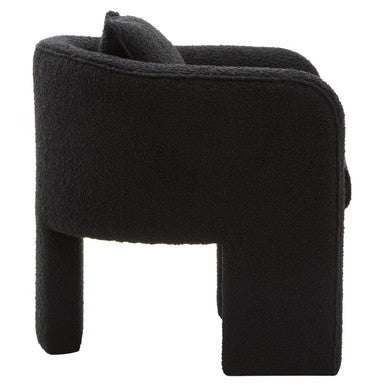 Ozzero Black Boucle Fabric Curved Armchair