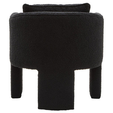 Ozzero Black Boucle Fabric Curved Armchair