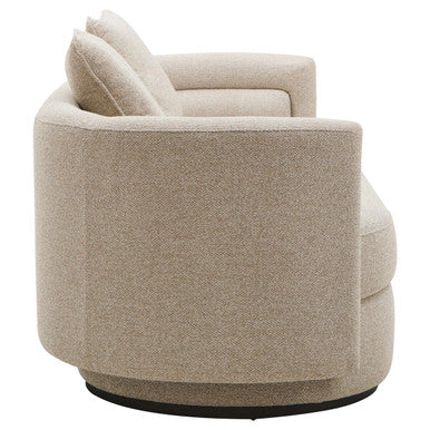 Oratino Ivory Linen 3 Seater Curved Sofa