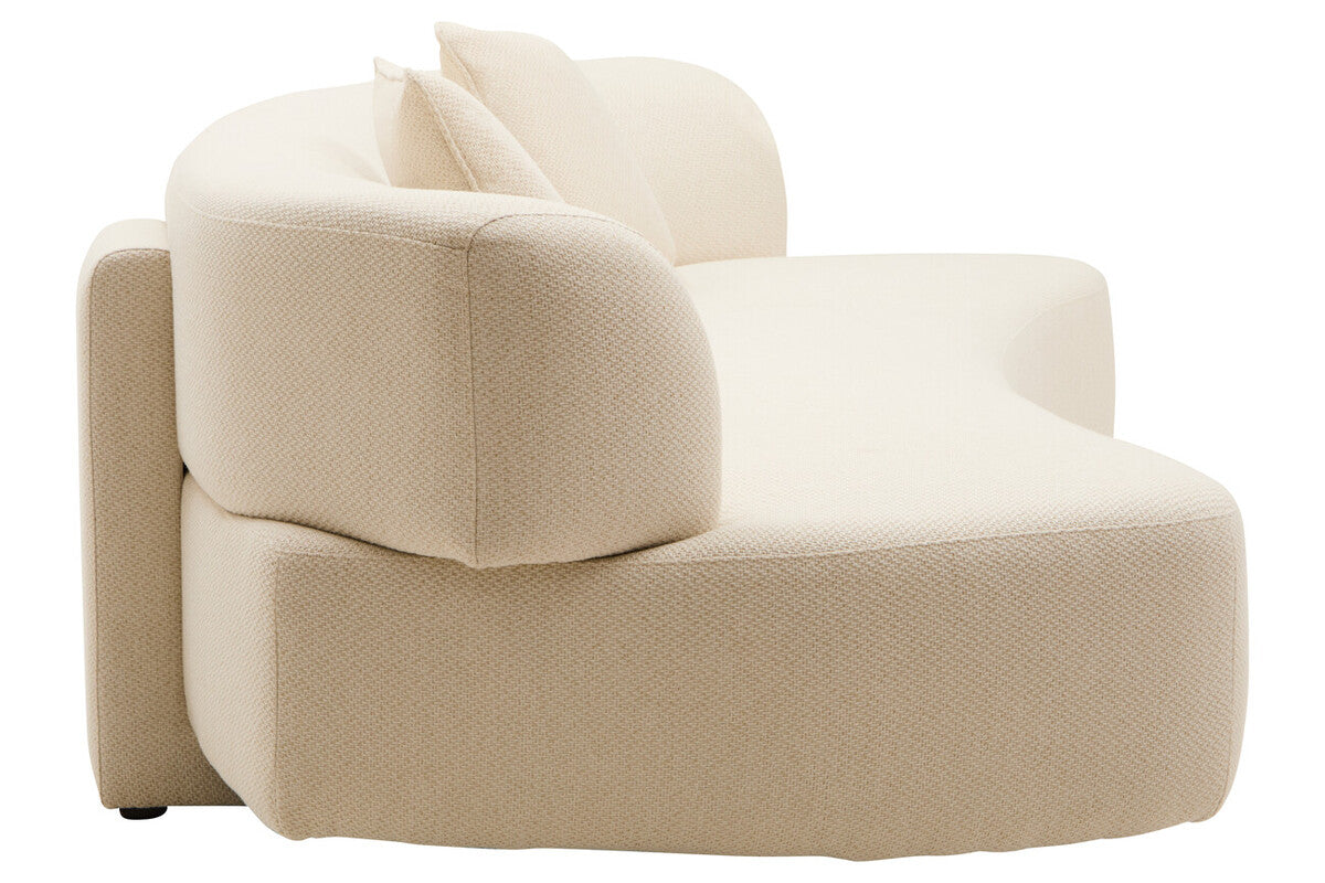 Ozzano Cream Linen 3 Seater Curved Sofa
