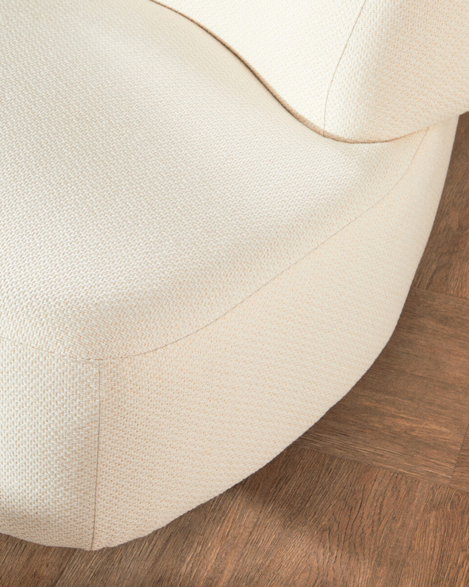 Ozzano Cream Linen 3 Seater Curved Sofa