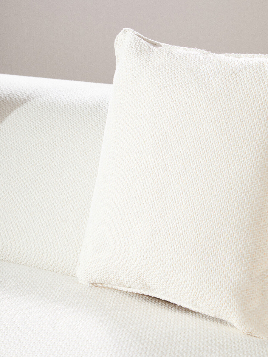 Ozzano Cream Linen 3 Seater Curved Sofa