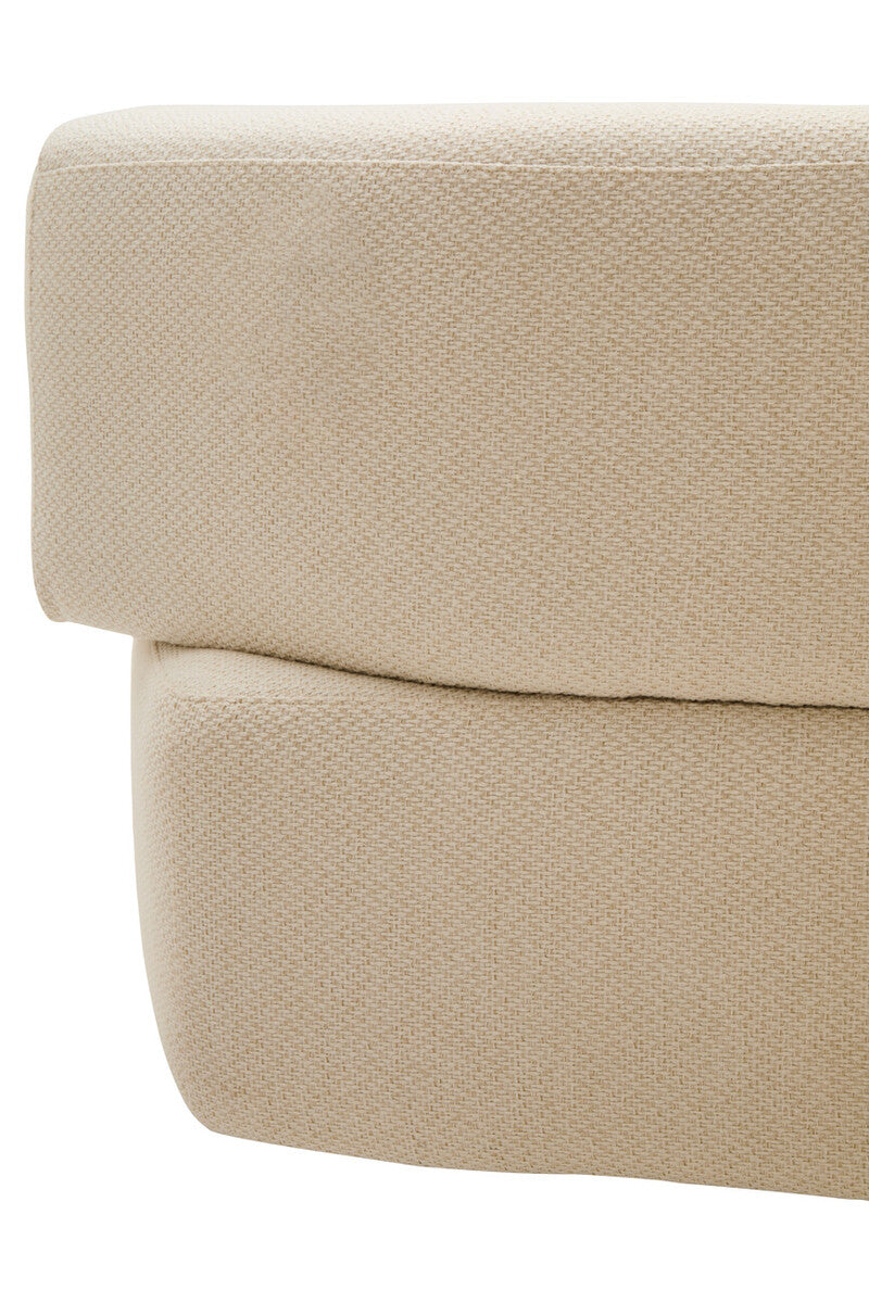 Ozzano Cream Linen 3 Seater Curved Sofa