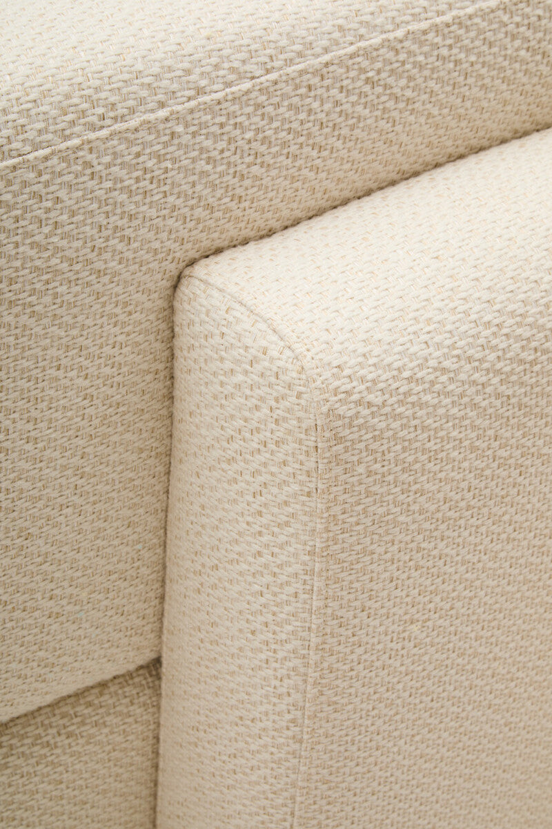 Ozzano Cream Linen 3 Seater Curved Sofa