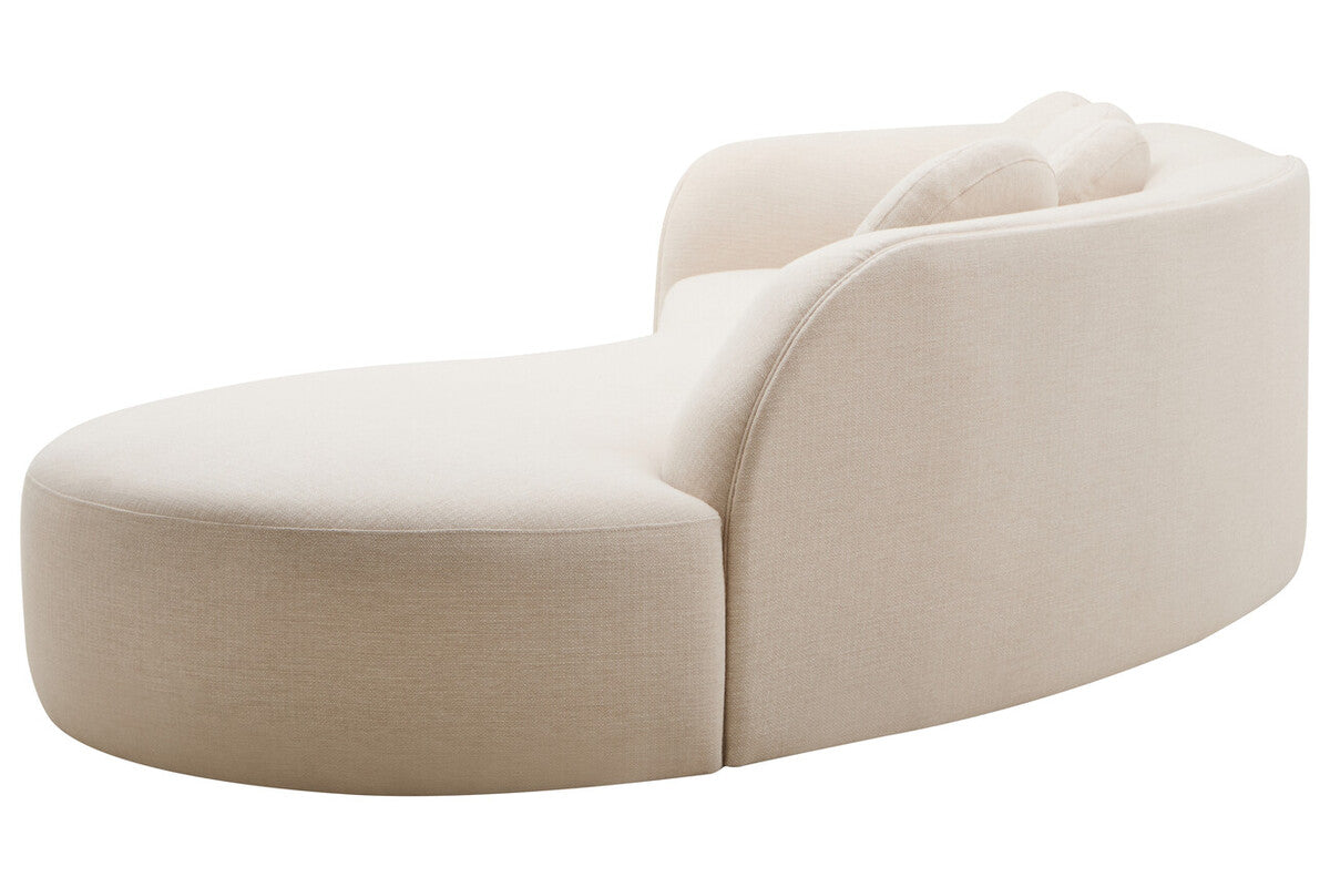 Ovada Cream Linen 3 Seater Curved Sofa
