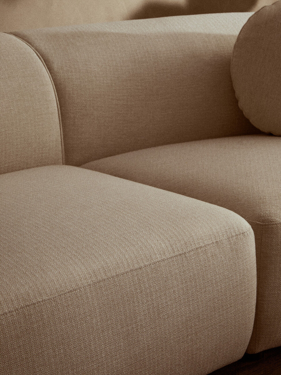 Ovada Cream Linen 3 Seater Curved Sofa