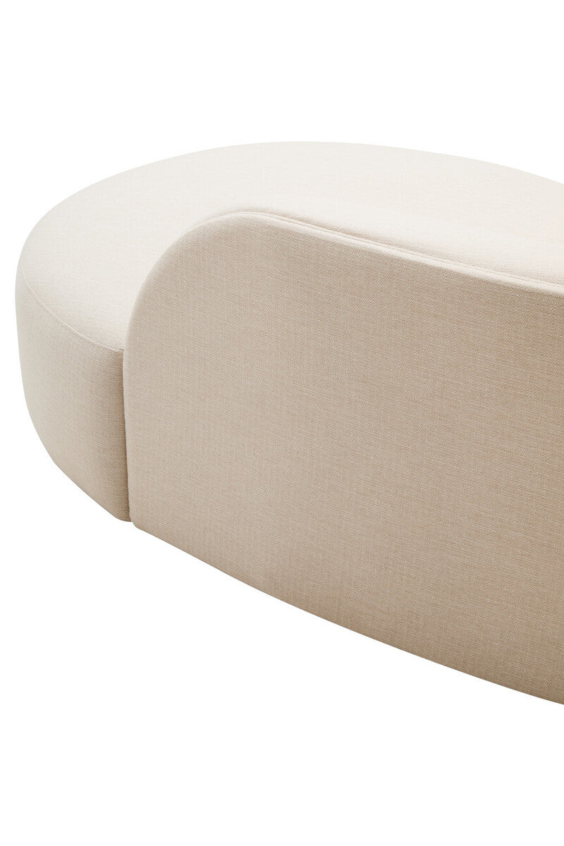 Ovada Cream Linen 3 Seater Curved Sofa