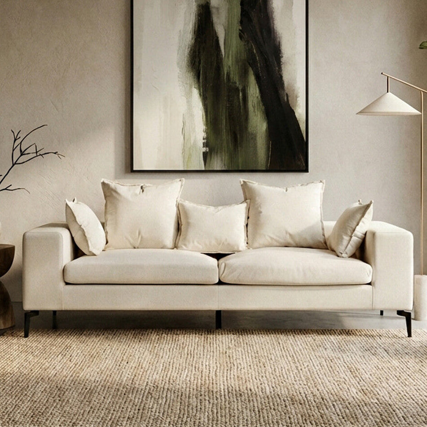 Avignon Cream Fabric 3 Seater Sofa