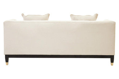 Sefira Ivory Fabric 2 Seater Modern Chesterfield Sofa