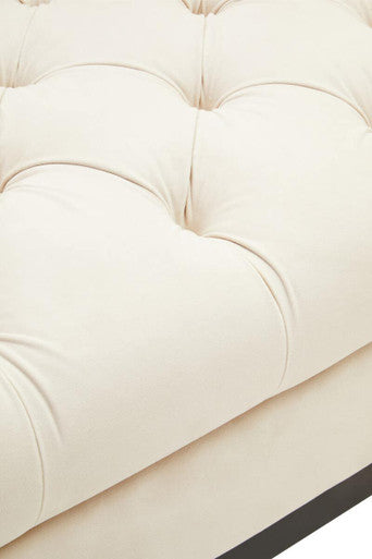 Sefira Ivory Fabric 2 Seater Modern Chesterfield Sofa