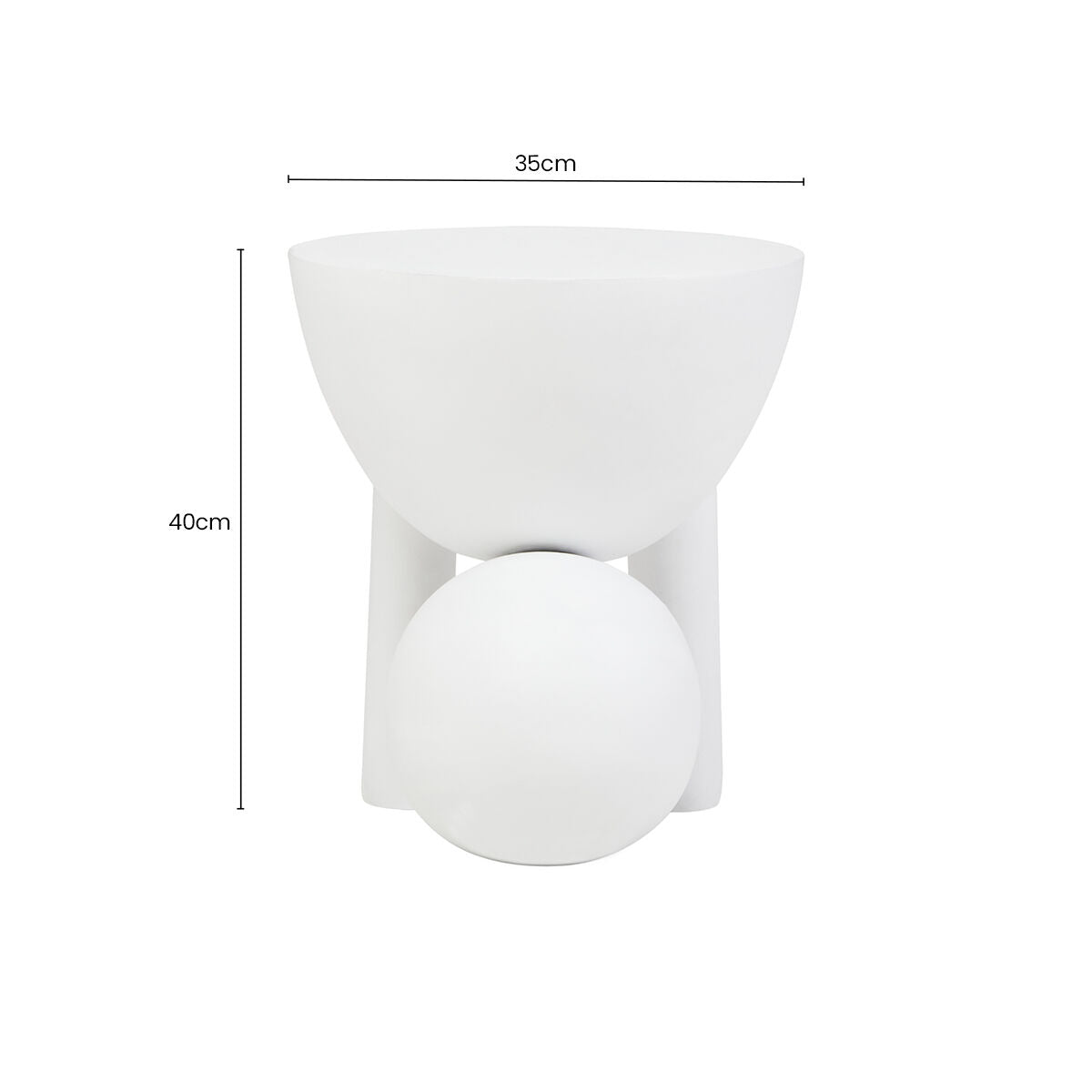 Walsa Whitewash Mango Wood Side Table with Ball Detail