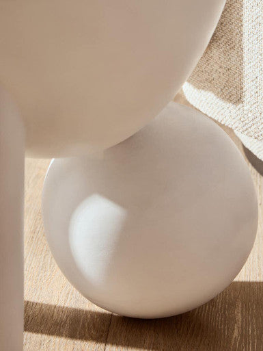 Walsa Whitewash Mango Wood Side Table with Ball Detail