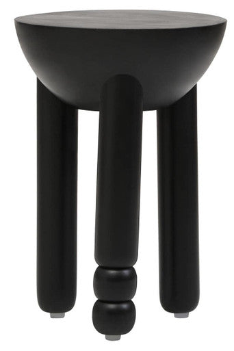 Walsa Black Finish Mango Wood Round Side Table
