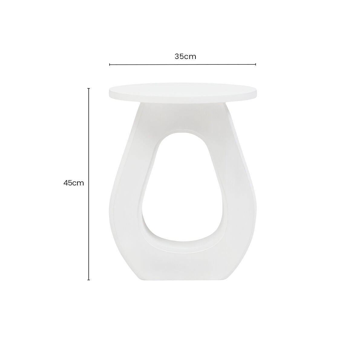 Walsa Whitewash Mango Wood Side Table with Cutout Detail