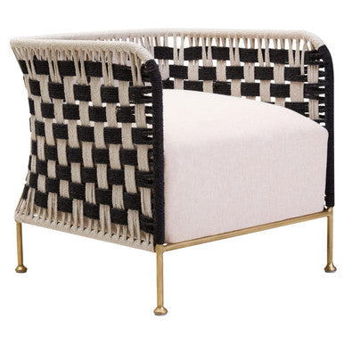 Satna Black and White Jute Rope Woven Chair
