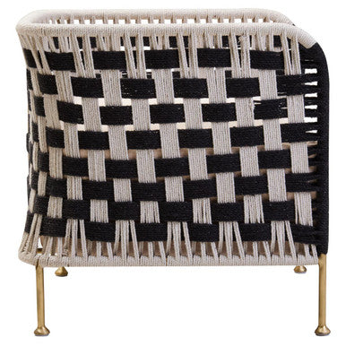 Satna Black and White Jute Rope Woven Chair