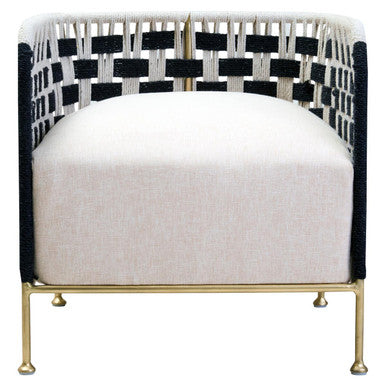 Satna Black and White Jute Rope Woven Chair