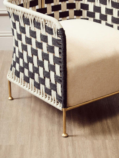 Satna Black and White Jute Rope Woven Chair