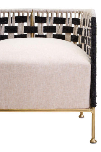 Satna Black and White Jute Rope Woven Chair