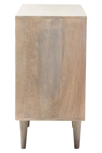 Satna Grey Wash Carved Mango Wood 2 Door Sideboard