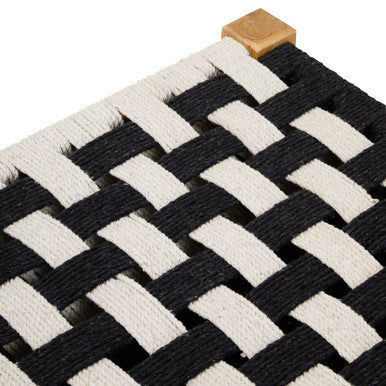 Satna Black and White Jute Woven Bench