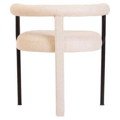 Perdoba Cream Textured Linen Dining Chair