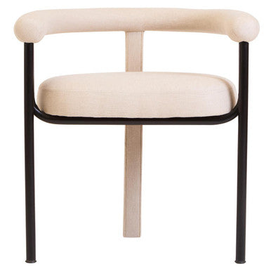 Perdoba Cream Textured Linen Dining Chair