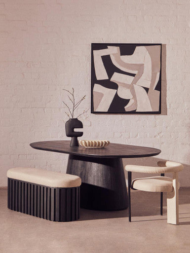 Perdoba Cream Textured Linen Dining Chair